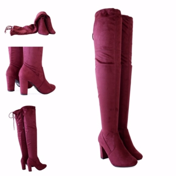 DANIELLA Over the Knee Boots - WINE - Picture 6 of 8